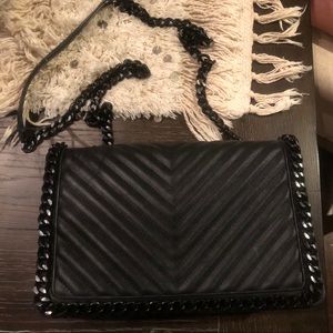 Aldo black leather shoulder purse